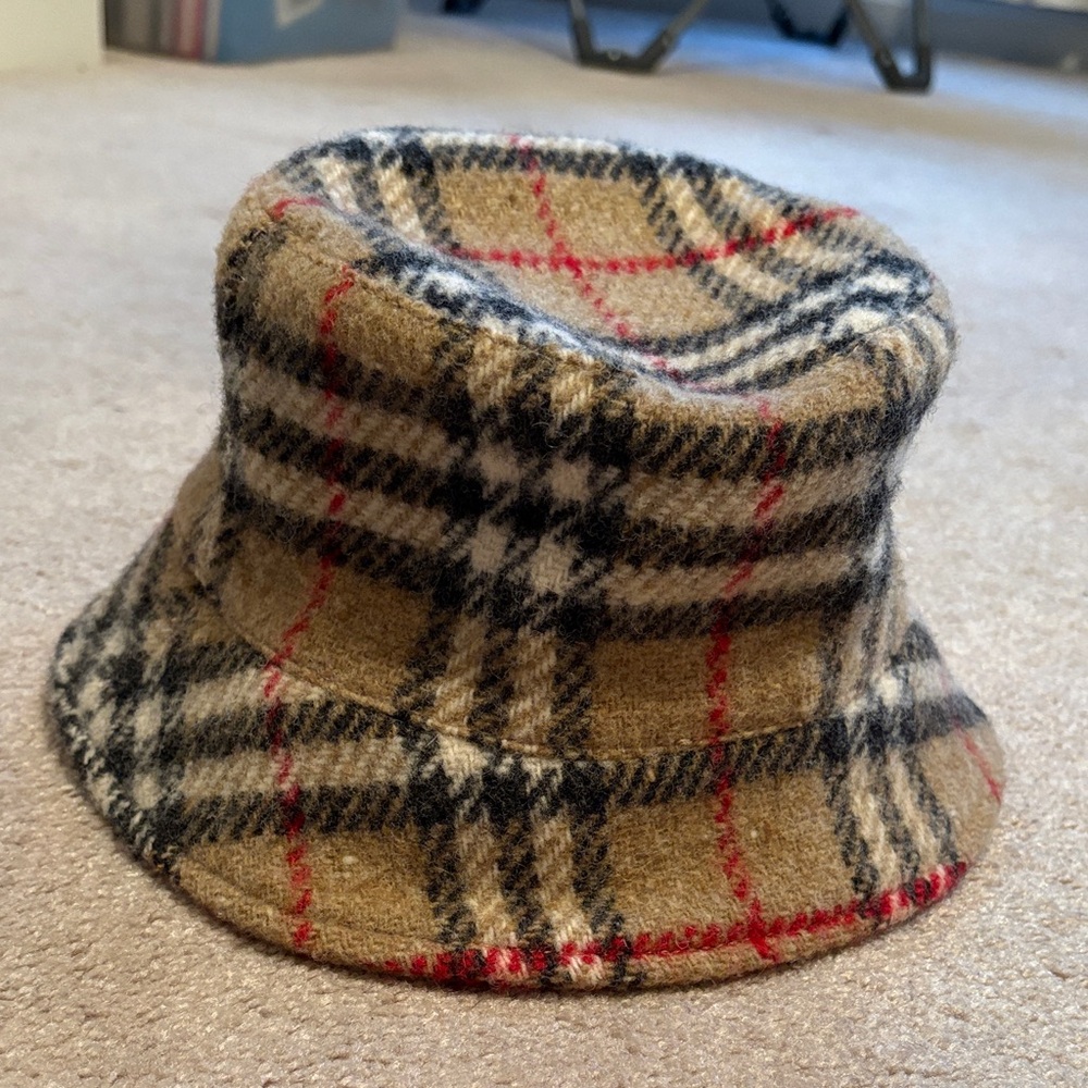 Burberry Kids Tan Plaid Hat